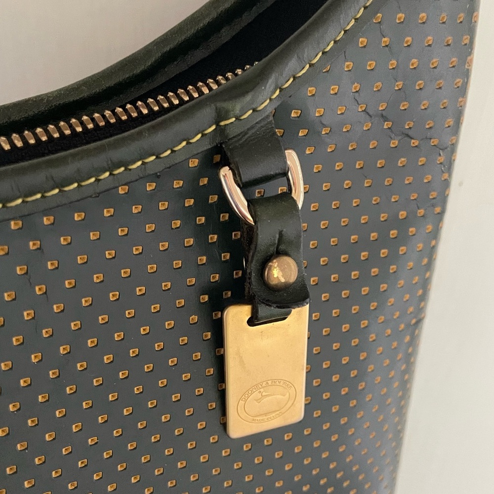 Dooney & Bourke Cabrio Green Perforated Zip Hobo Bag Purse